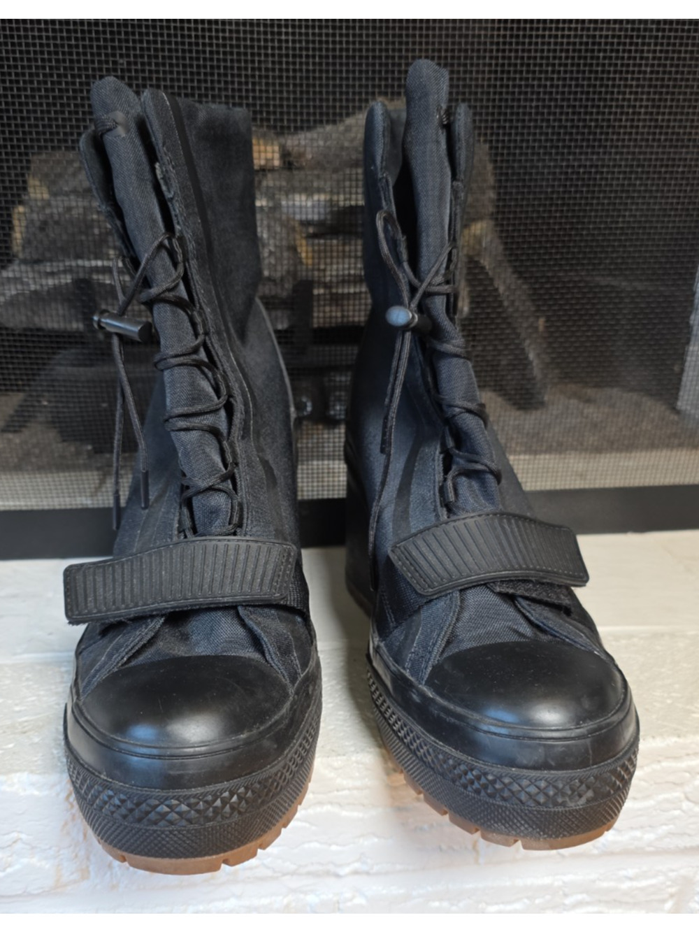 Converse Chuck 70 De Luxe Heel Black Platform High Top Goth Punk Festival US 10